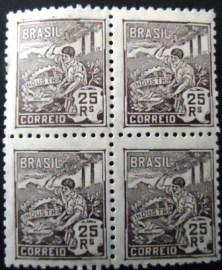 Quadra de selos postais do Brasil 1934 Indústria 25