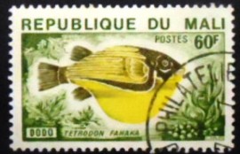 Selo postal do Mali de 1975 Fahaka Puffer