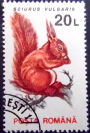 Selo postal da Romênia de 1993 Red Squirrel