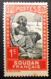 Selo postal do Sudão Frances de 1931 Sudanese Woman 1