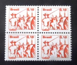 Quadra de selos postais do Brasil de 1979 Carreiro