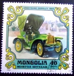 Selo postal da Mongólia de 1980 Armstrong Siddley 1904
