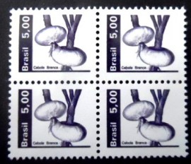 Quadra de selos postais do Brasil de 1982 Cebola Branca