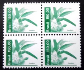 Quadra de selos postais do Brasil de 1984 Eucalipto