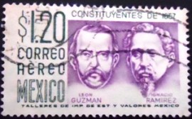 Selo postal do México de 1964 Leon Guzman and Ignacio Ramirez