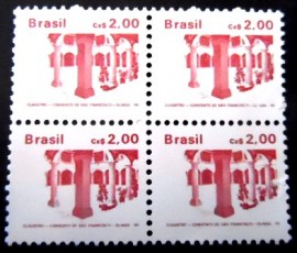Quadra de selos postais do Brasil de 1986 Convento S. Francisco