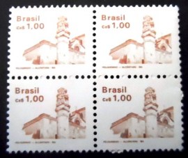 Quadra de selos postais do Brasil de 1986 Pelourinho