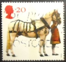 Selo postal do Reino Unido de 1997 Carriage Horse and Coachman