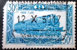 Selo postal da Bélgica de 1949 Type 48 Locomotive 1928