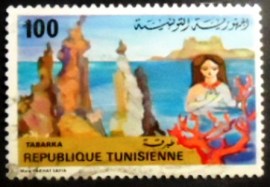 Selo postal da Tunísia de 1981 Tabarka