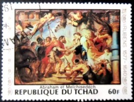 Selo postal do Chade de 1978 Abraham and Melchisedek