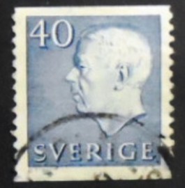 Selo postal da Suécia de 1964 King Gustaf VI Adolf 40