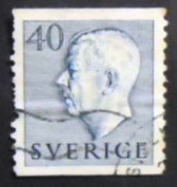 Selo postal da Suécia de 1952 King Gustaf VI Adolf 40