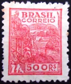 Selo postal do Brasil de 1942 Trigo 500 U