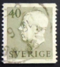 Selo postal da Suécia de 1954 King Gustaf VI Adolf