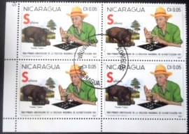 Quadra postal da Nicarágua de 1981 Collared Peccary
