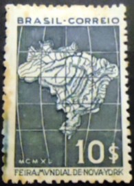 Selo postal do Brasil de 1940 Mapa do Brasil