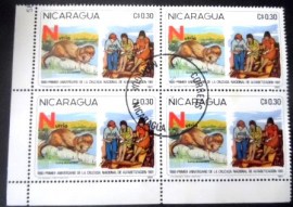 Quadra postal da Nicarágua de 1981 Southern River Otter