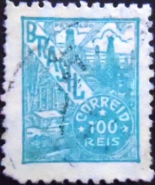 Selo postal do Brasil 1942 Petróleo 100 U