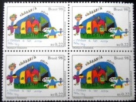 Quadra de selos postais do Brasil de 1998 Criança e Cidadania