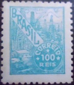 Selo postal do Brasil de 1942 Petróleo 100