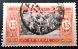 Selo postal do Senegal de 1917 Indigenous Market
