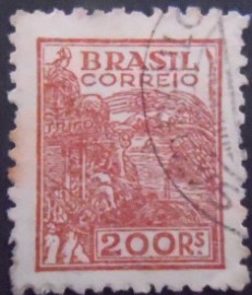 Selo postal do Brasil de 1942 Trigo U