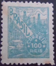 Selo postal do Brasil de 1941 Petróleo 100 N