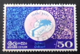 Selo postal do Sri Lanka de 1971 CARE Package