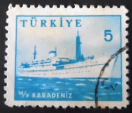 Selo postal da Turquia de 1959 M/Y Karadeniz
