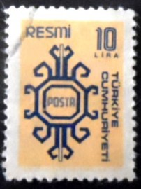 Selo postal da Turquia de 1979 On Service