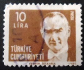 Selo postal da Turquia de 1980 Kemal Ataturk