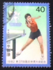 Selo postal do Japão de 1982 Table tennis