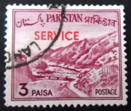 Selo postal do Paquistão de 1961 Khyber Pass overprinted SERVICE