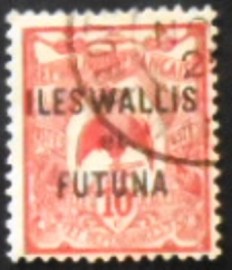 Selo postal de Wallis et Futuna de 1925 Nouméa Harbor overprinted and surcharged