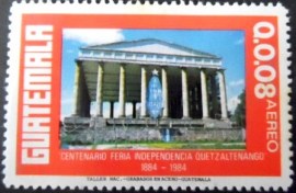 Selo postal da Guatemala de 1986 Temple of Minerva