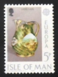 Selo postal da Ilha de Man de 1976 Laxey jug