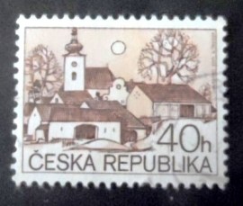 Selo postal da República Checa de 2000 Village church