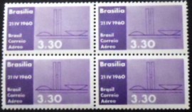 Quadra de selos postais do Brasil de 1960 Três Poderes