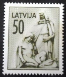 Selo postal da Letônia de 1992 Vaidelotis Sculpture