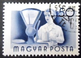 Selo postal da Hungria de 1955 Shop Assistant