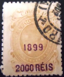 Selo postal do Brasil de 1899 Cruzeiro do Sul 2000/1000