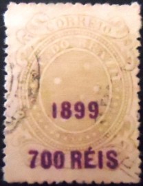Selo postal do Brasil de 1899 Cruzeiro do Sul 700/500 U