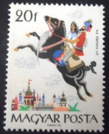 Selo postal da Hungria de 1965 The Black Stallion
