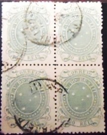Quadra de selos postais do Brasil de 1890 Cruzeiro do Sul 20