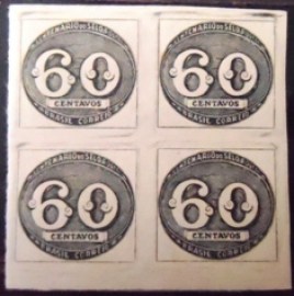 Quadra de selos postais do Brasil de 1943 Olho-de-Boi 60