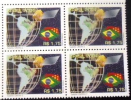 Quadra de selos postais do Brasil de 2004 CBERS 2