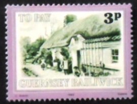 Selo postal de Guernsey de 1982 Sark Cottage
