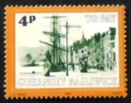 Selo postal de Guernsey de 1982 Quay-Side