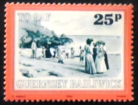 Selo postal de Guernsey de 1982 Saint's' Bay